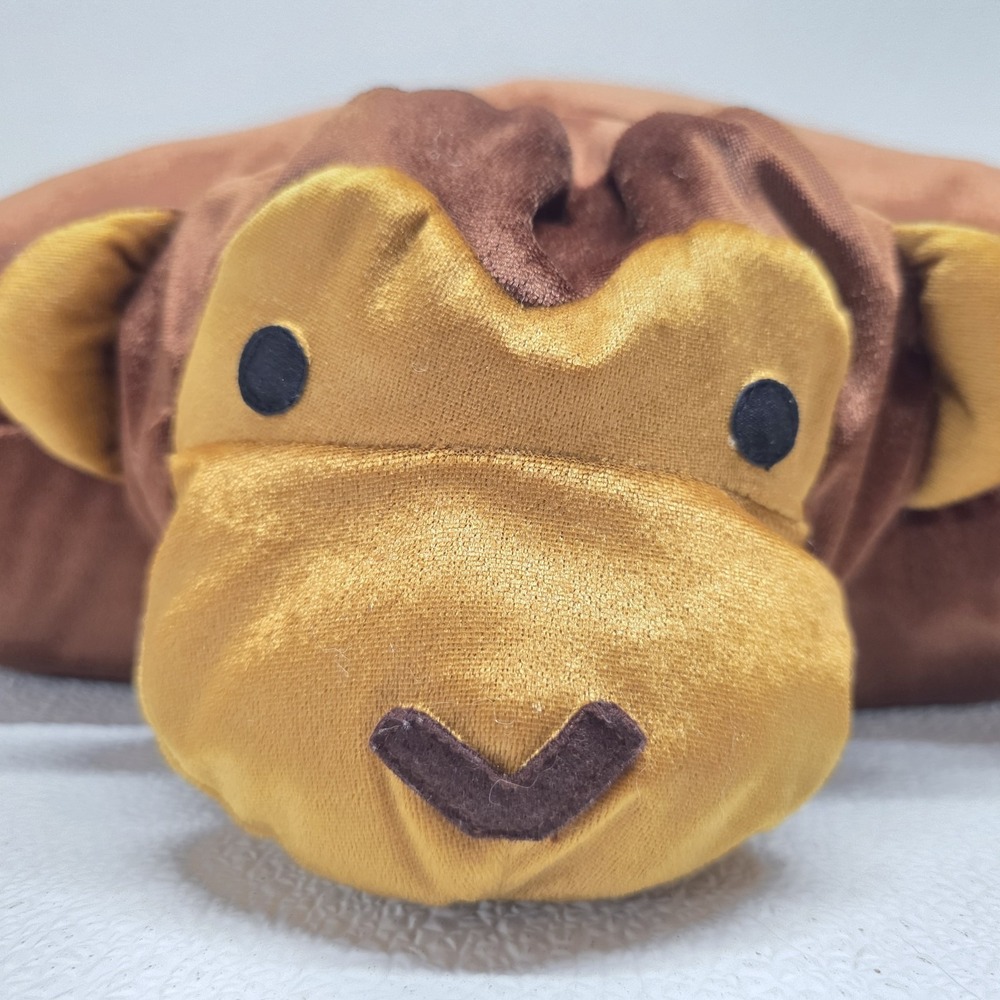 Pier 1 Imports Pillow Pet Brown Monkey Velour Plush Pillow - Picture 2 of 16
